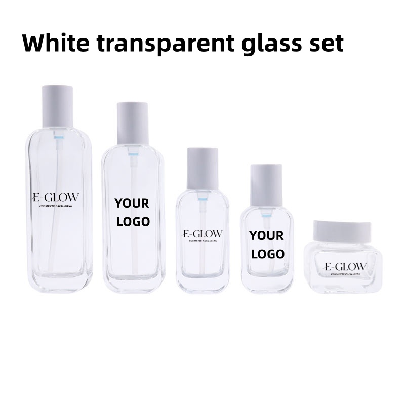 Luxury Skincare Packaging - 【Logo Custom】1Pcs Luxury Clear Glass Skincare