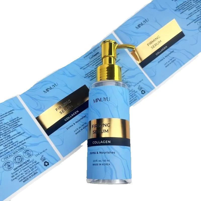 Luxury Skincare Labels - Custom Printed Biodegradable Stickers｜Gold Foil Waterproof